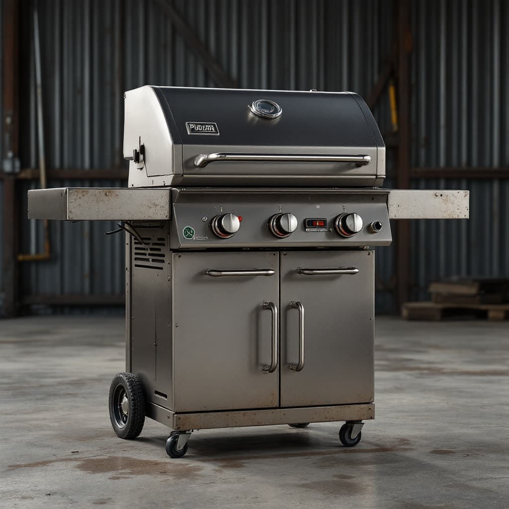 Steelhaul 4-Burner Gas Grill with Infrared Side Burner - 600 Sq In, 48,000 BTU