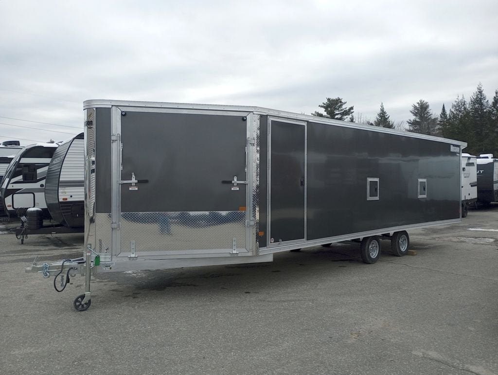 2024 Mission Trailers 101ร24 Aluminum 4/5-Place Drive In/Out Deckover w/Galvanized Pkg, Canopy