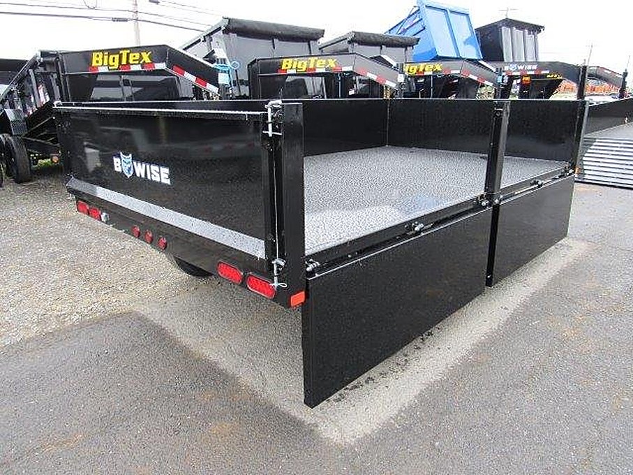 BWise 7 x 12 Deckover Dump Trailer โ Fold Down Sides