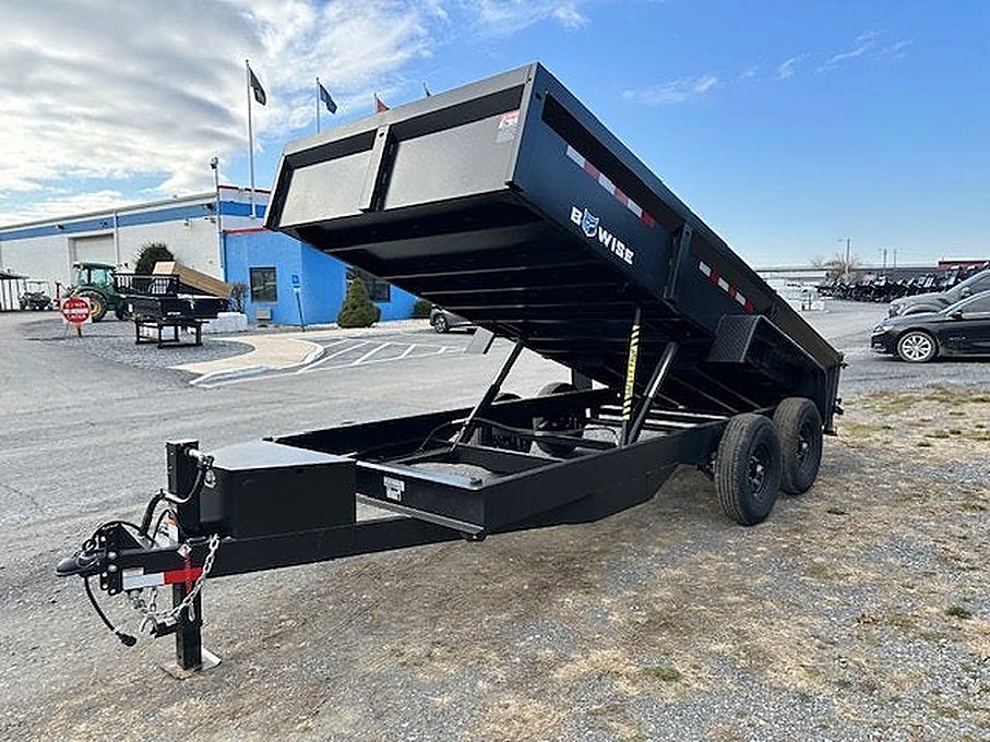 BWise 7 x 16 Low Profile Dump Trailer โ Telescopic Cylinders