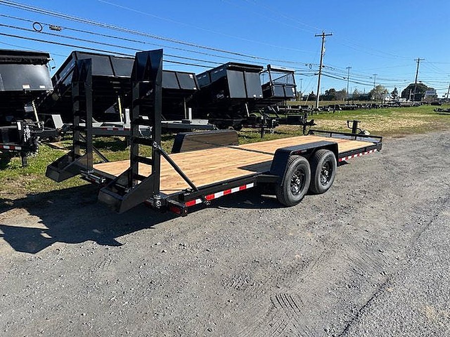 BWise 7 x 22 Heavy Duty Equipment Trailer โ Ladder Ramps