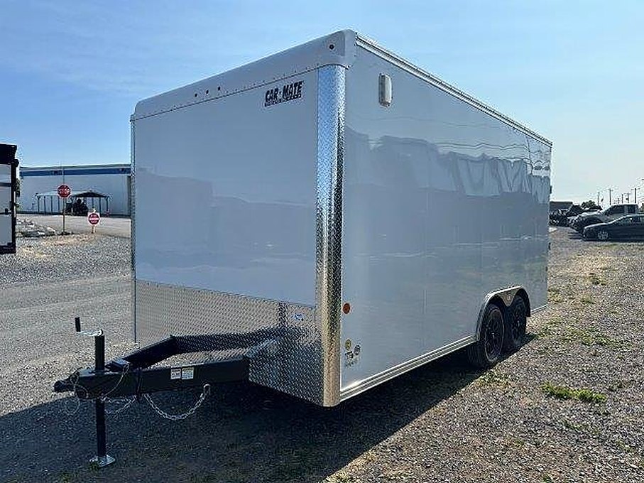 Car Mate 8.5 x 16 Enclosed Cargo Trailer โ Aluminum Wheels