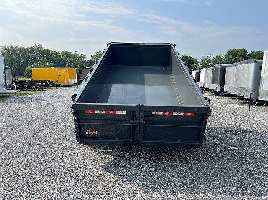 Covered Wagon 6 x 12 Prospector Dump Trailer โ Ladder Ramps