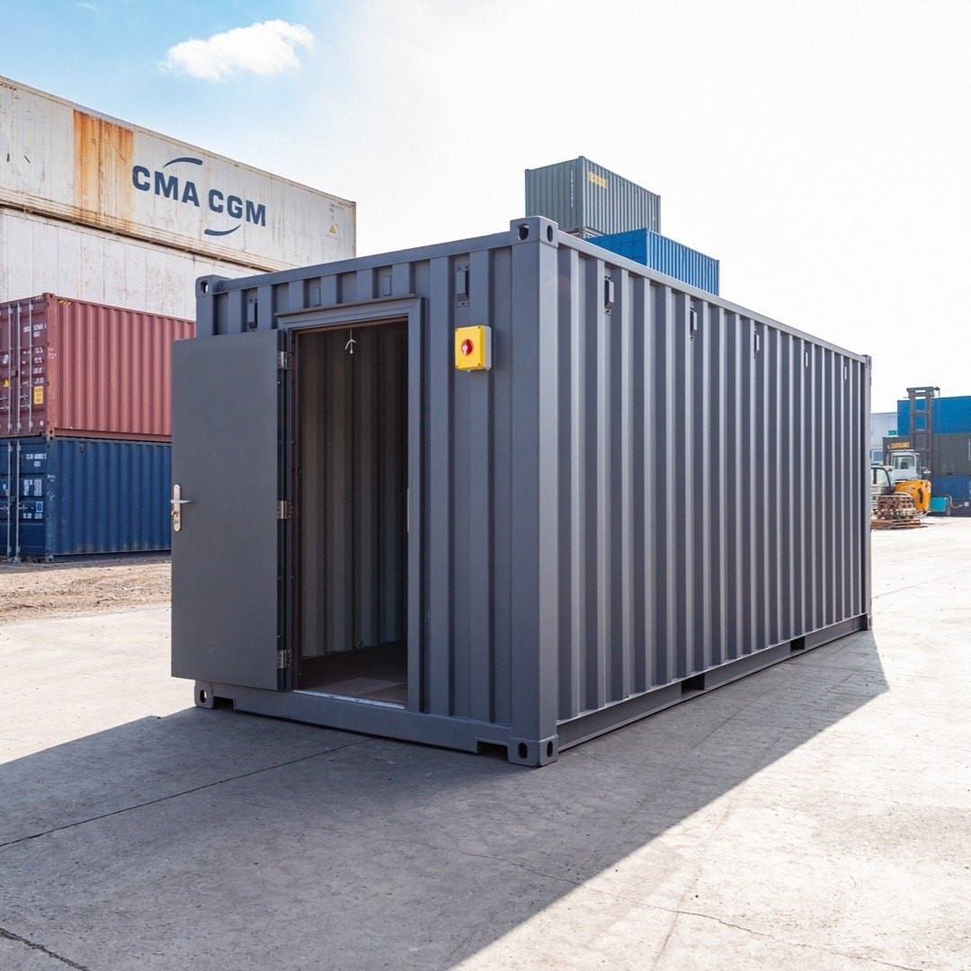 Enhanced 20ft Standard Shipping Container โ Grey Finish
